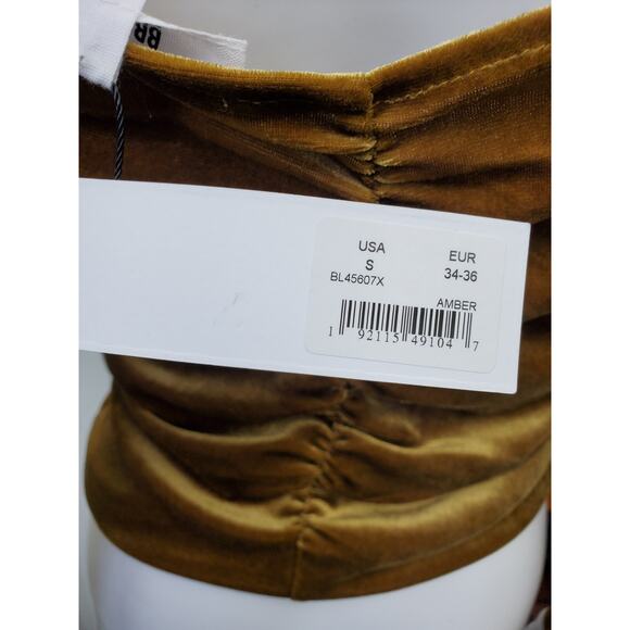 BB Dakota Top Velvet Ruched Crop Party Going Out Dinner Date Holiday Brunch - Picture 12 of 12